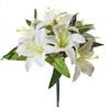 Lily and Baby's Breath Artificial Bouquet - Decorative Faux Flowers Arrangement
