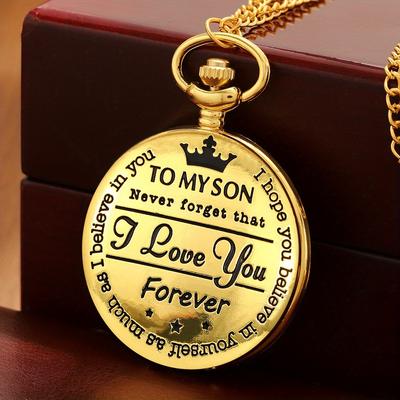 Men Pocket Watch To My Son  L Love You Best Gift Quartz Pocket Watch Chain for Watches, Men Gift