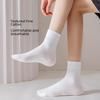 "Japanese-Style Milky White Crew Socks for Women - Trendy Spring/Summer Solid Color"