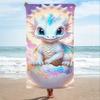 Cute Baby Dragon Beach Towel Microfiber Cartoon Dinosaur Bath Towel Magic Rainbow Blanket Large Swimming Pool Shawl Wrap