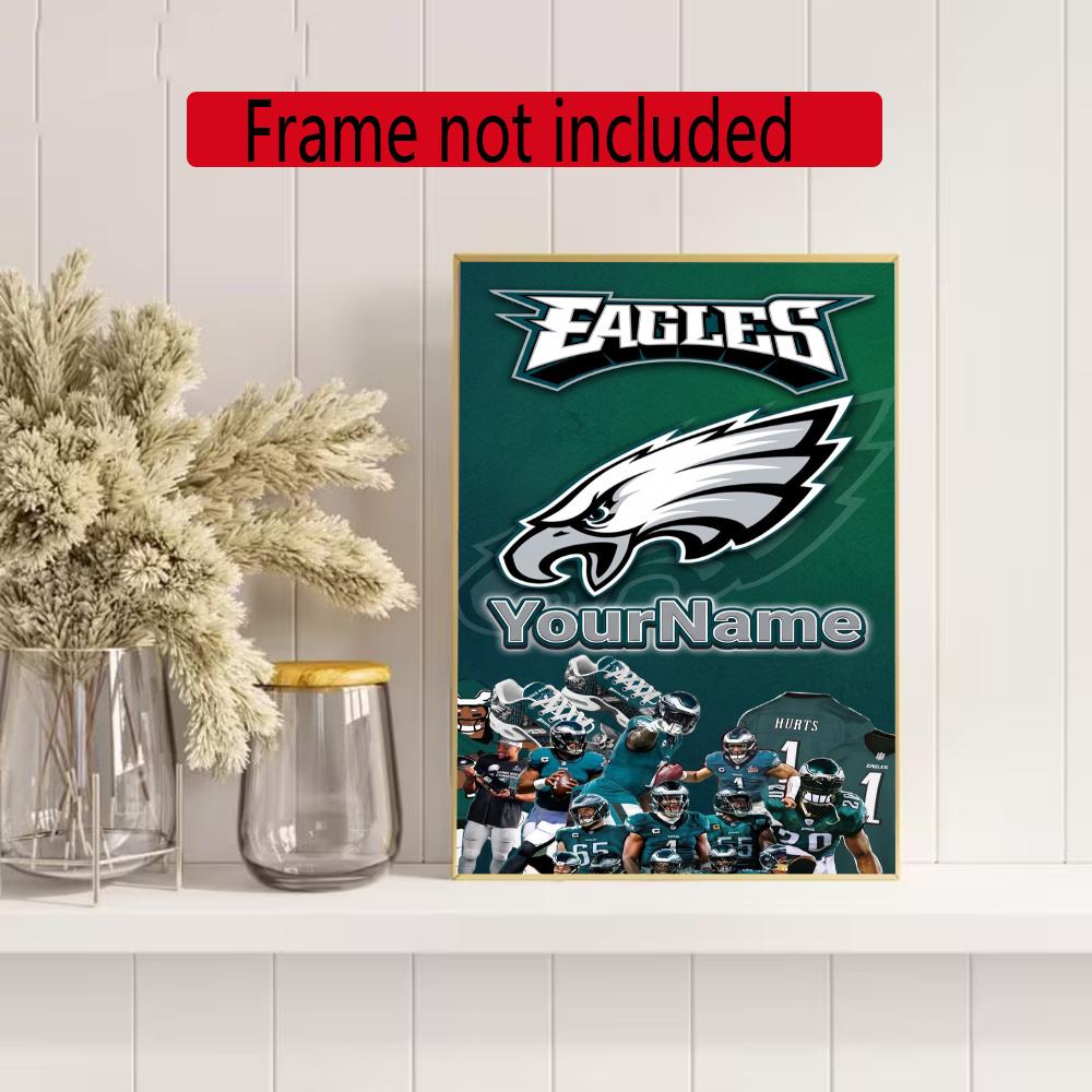 Philadelphia Eagles Customize Your Name Diamond Painting Round Diamond Diy Frameless Holiday Artwork Suitable For Home Office Wall Decoration