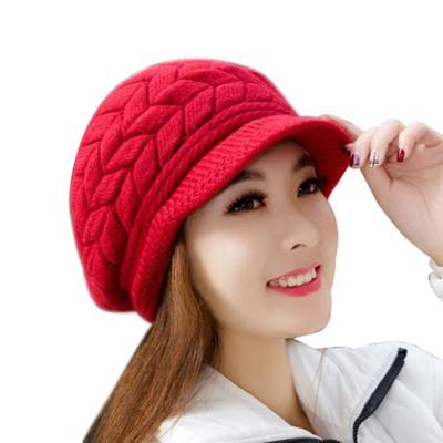Mode Frauen Hut Winter Skullies Strickmützen Kaninchen Cap WR
