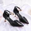Summer new high-heeled sandals women's fashion versatile bag head hollow fashion single shoes thin heel Korean version women's shoes
