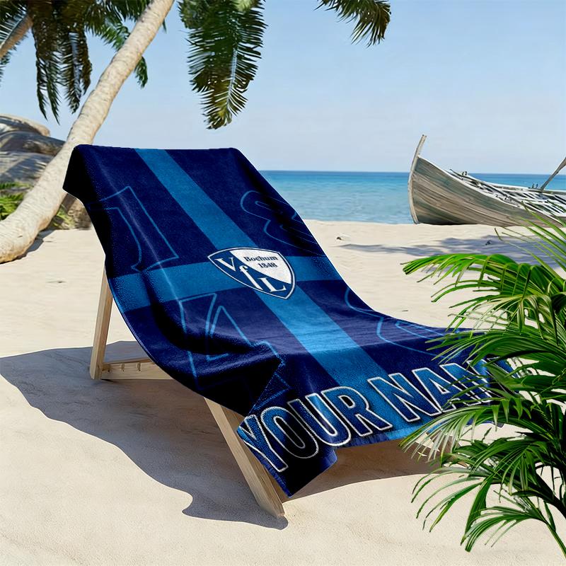 Custom Name V Print Beach Towel, Large Soft Quick Dry Towel for Beach Camping Swimming