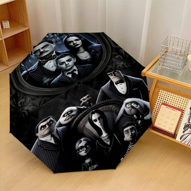 The Addams Family Windproof Auto 8 Rib Folding Umbrella Portable Outdoor Parasol