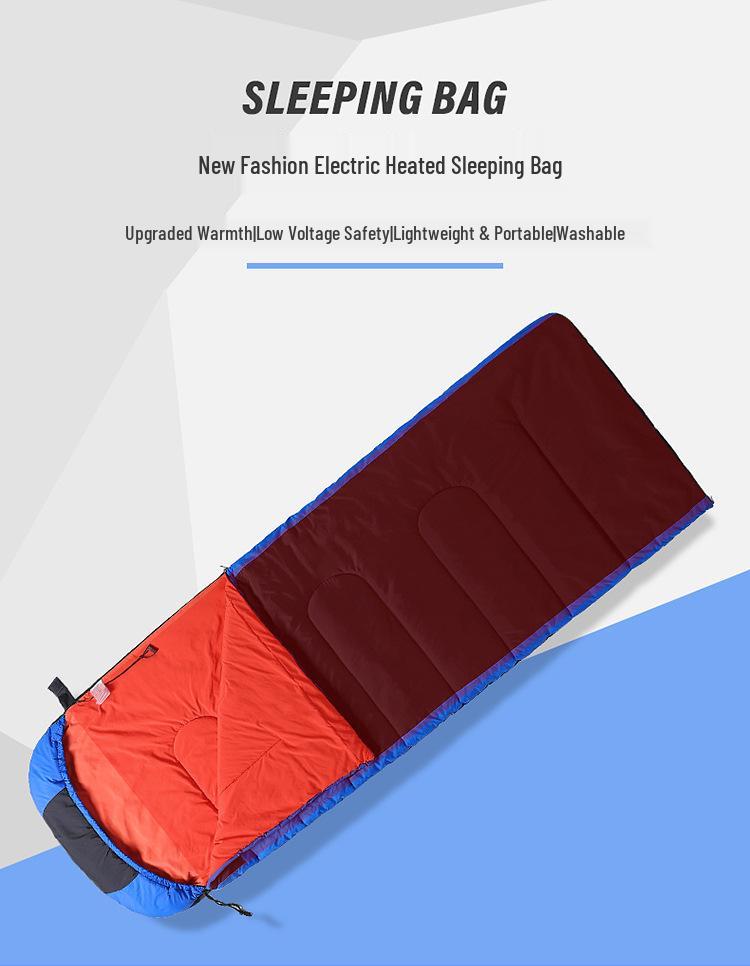 Rechargeable USB Heated Down Sleeping Bag - Cotton Warmth for Hiking & Camping