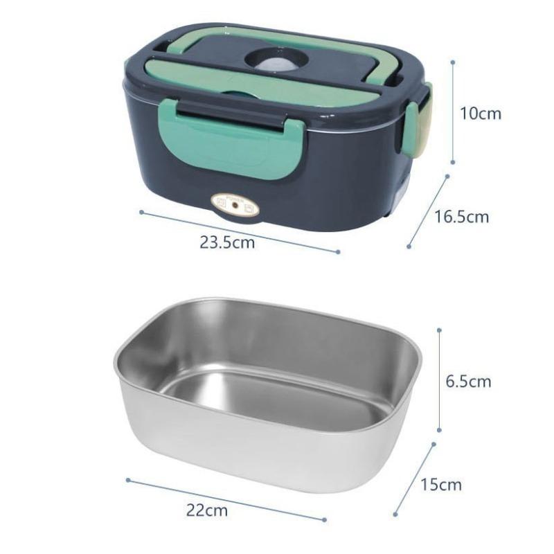 Portable Stainless Steel Electric Lunch Box Adjustable Temperature Dual Use for Home and Car Heating Food Jar