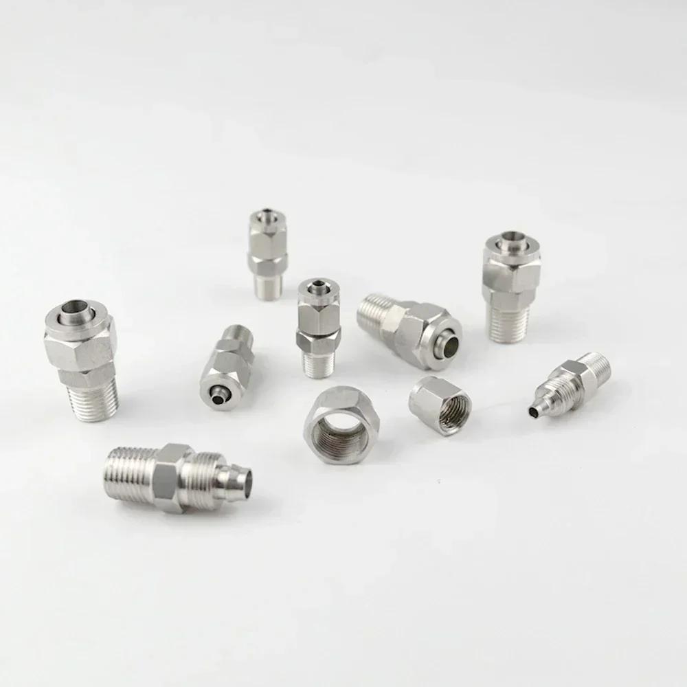 1/8" 1/4" 3/8" BSPT Male X 6/8/10/12mm OD PU Tube Air Pneumatic Quick Coupler Fast Twist Hose Stainless 304 Connectors Fitting