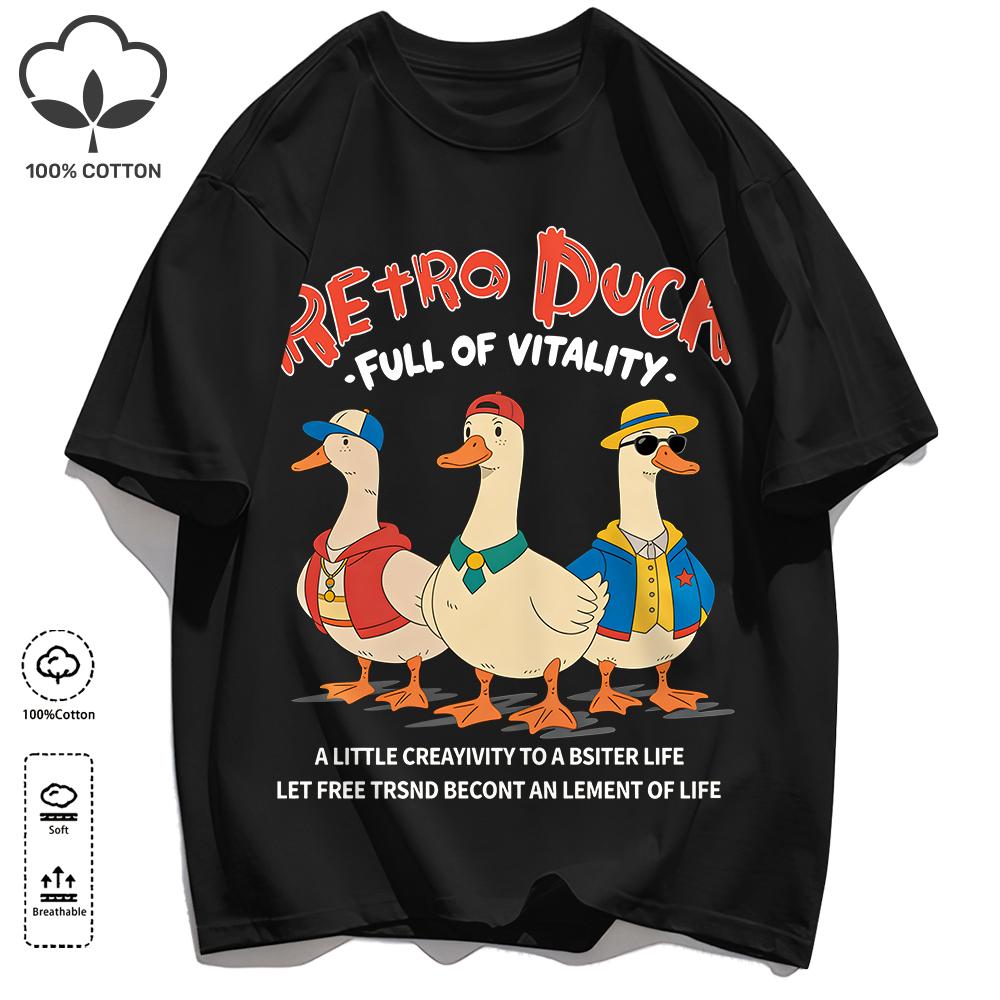 Classic Color Scheme T-Shirts For Unisex Retro Oversized Short Sleeves Fashion Couple Clothes Unisex Simple Basics Clothing