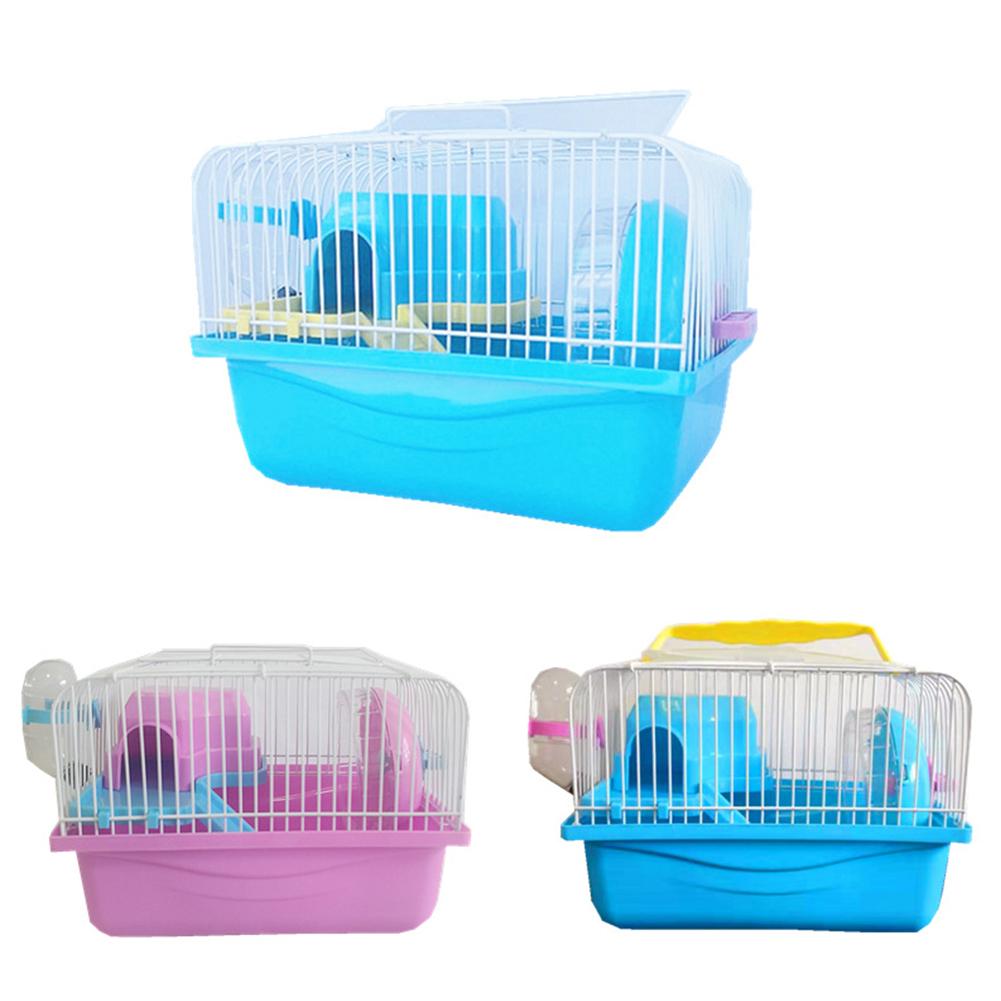 Portable Single Layer Villa Cage with Running Wheel Water Fountain for Pet Syrian Hamster