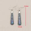 Ethnic Silver Color Metal Geometry Long Shell Earrings Inlay Multicolour Pattern Bohemian Dangle Earrings for Women Jewelry