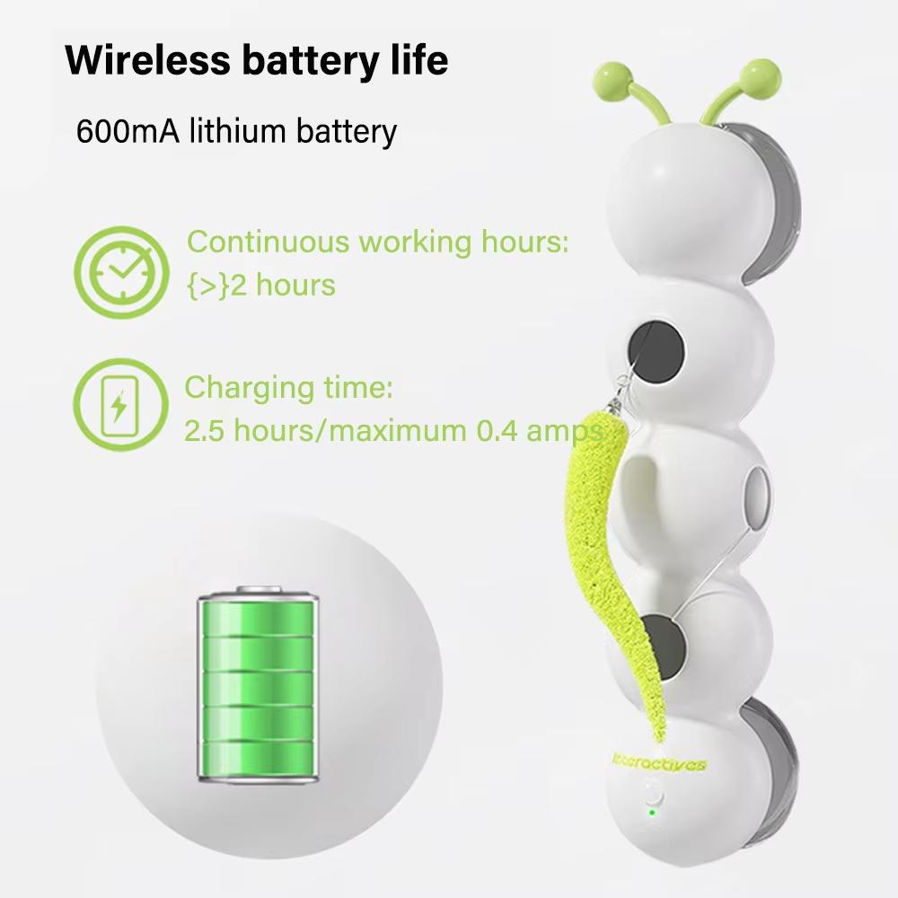 Intelligent Sensing Interactive Cat Toy Creative Durable Scratch Resistant Cat Teasing Stick Usb Rechargeable Caterpillar Toy