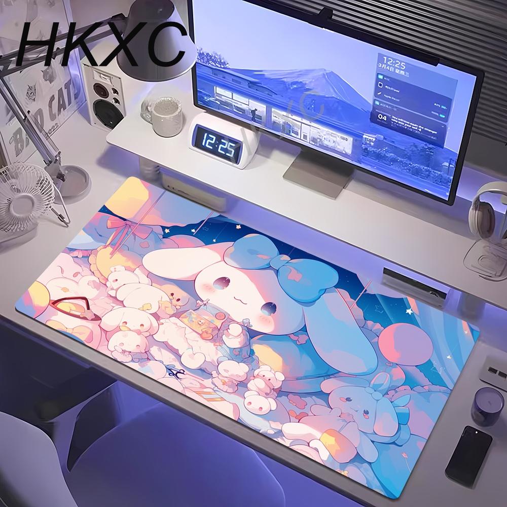 XXL Mouse Pad Kawaii Cinnamoroll Mouse Mat Cute Gaming Accessories Computer Gamer Keyboard Pad Large Size Non-slip Desk Mats