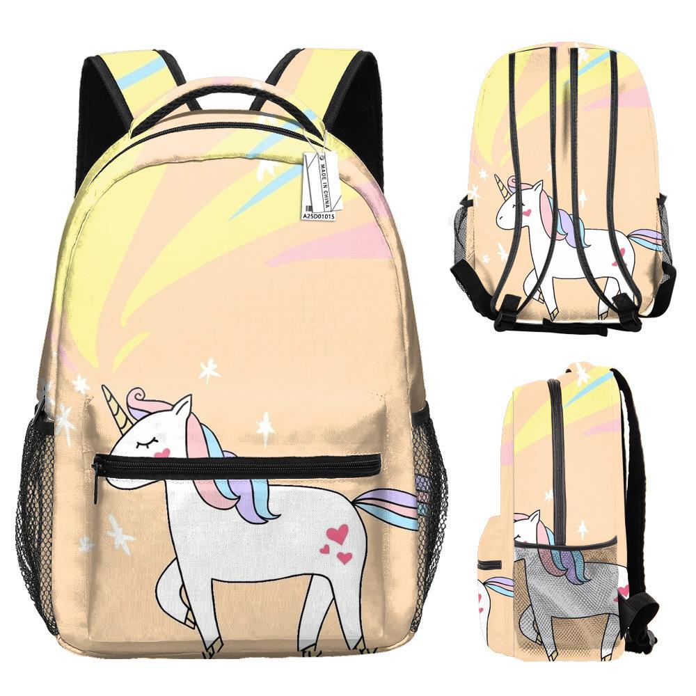 Classic Kpop Youthful School Bags Unisex Cool Unicorn Travel Bags 3D Print Oxford Waterproof Notebook Shoulder Backpacks