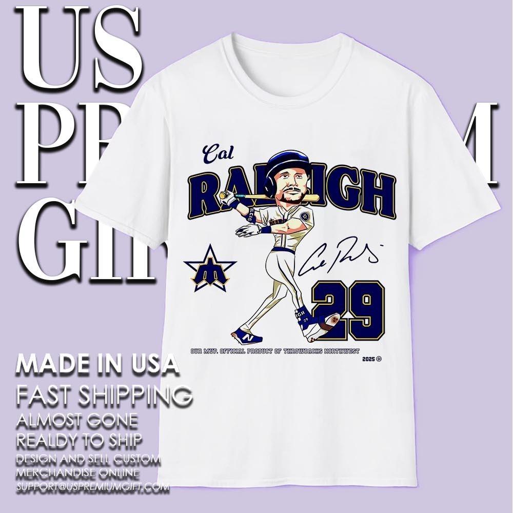 2025 Cal Raleigh Seattle Signature T Shirt White Cotton S-5XL L299 XXXL