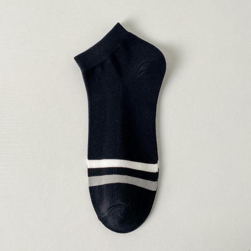 5/10 Pairs Men's Boat Socks Spring Summer Lightweight Invisible Socks Breathable and Sweat Wicking Men's Two Tone Low Cut Cotton Socks Comfortable