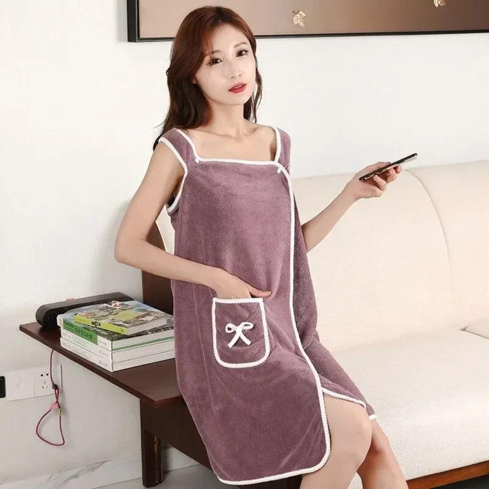 Fast Drying Wearable Bath Towel Soft and Absorbent Bath Robe Bathing Beach Towel  Home