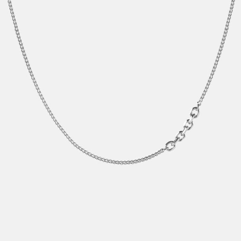 JUDY AND PAUL Louise Simple Chain All-Silver Necklace