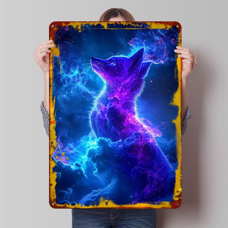 

Cosmic Magic Space Fox Tin Plaque Poster Customized Wall Art Retro Vintage Metal Signs for Man Cave Garage Decoration Room Decor 7.9x11.8In(20x30cm)