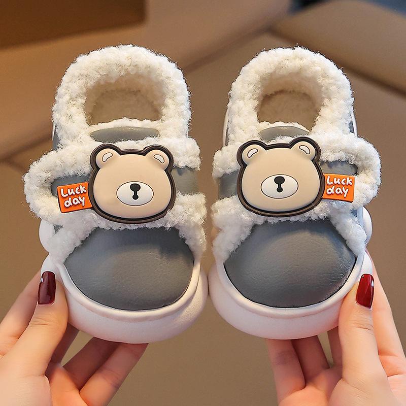 

2024 Sandalias Детская обувь Милые детские домашние тапочки на мягкой подошве Модные нескользящие детские повседневные туфли Тапочки из хлопка с рисунком для девочек 32-33insole19.5cm серый