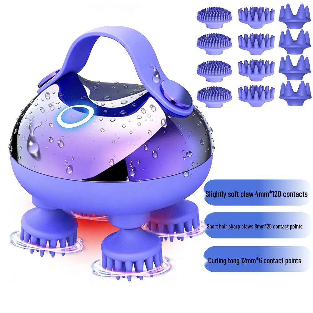 2026 Enhanced Scalp Massager with Red Light Therapy & 12 Detachable Kneading Tentacles