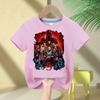 Boys and Girls Demogorgon Hawkins Top Stranger Things Childrens Cartoon Print Pure Cotton Tshirt 2026 Summer Round Neck