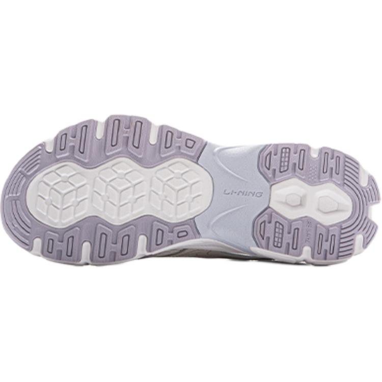 Li Ning Kids Sports Lifestyle Series Comfortable Versatile Non-Slip Shock Absorbing Low-Top Casual Shoes Kids Casual Shoes Light-Purple YKCV064-2