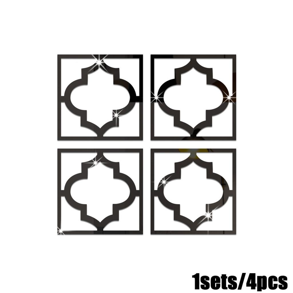 Decor Wall Stickers Frame Home Mirror Removable Wall Sticker 20*20*0.1cm 4PCS Art Bedroom Corner DIY Wall Decals