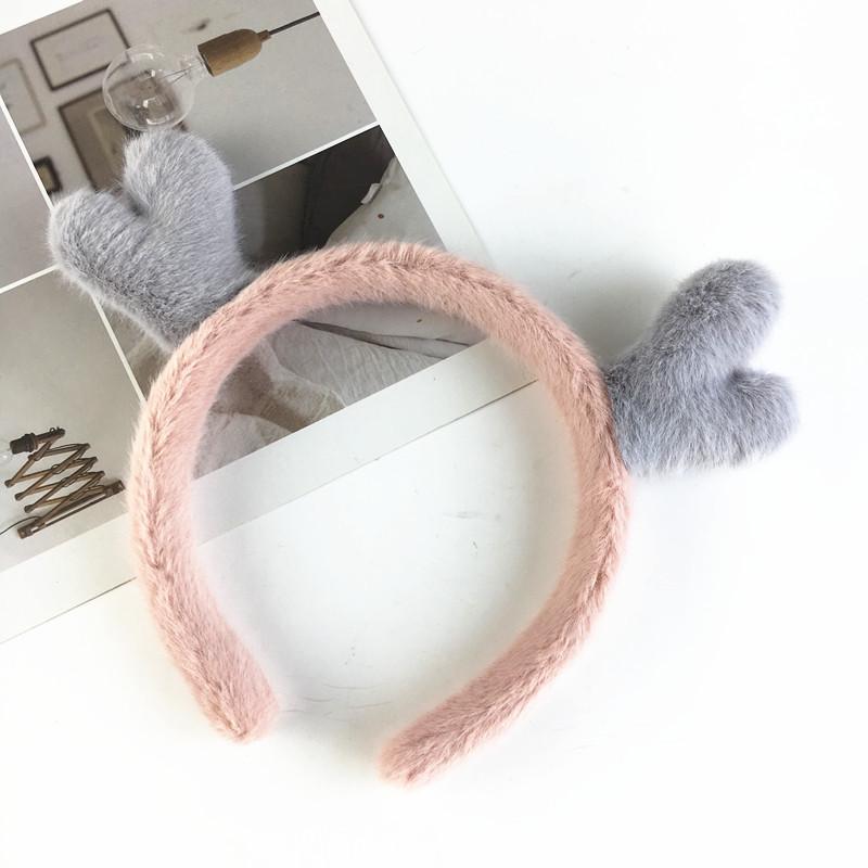 

Japanese Style Cute Plush Reindeer Antlers Headband for Autumn/Winter, Perfect for Christmas, Face Washing & Hair Holding