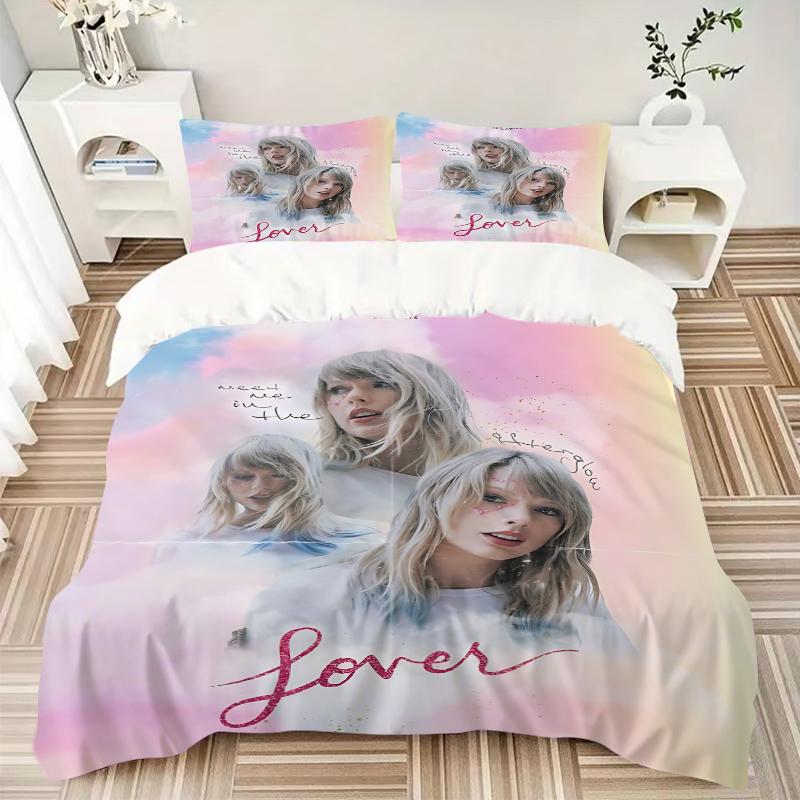 3 Stück Taylor Swift Lover Album Artwork Bettwäsche-Sets Für Alle Größen Neu 3D Gedruckte Bettdecke Bettbezug Kissenbezug Schlafzimmerdekoration