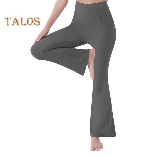 Women's Flared Yoga Pants High Waist Bootcut Workout Leggings with Pockets Stretchy Bell Bottom Trousers for Office Workout