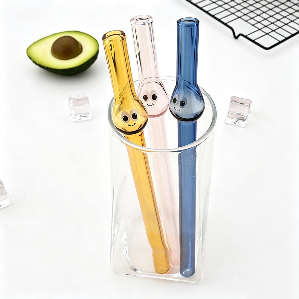 5Pcs Glass Boba Straws Reusable Glass Drinking Straws Wide Clear Straws 12mm Clear Smoothie Straws for Bubble Tea Milkshakes