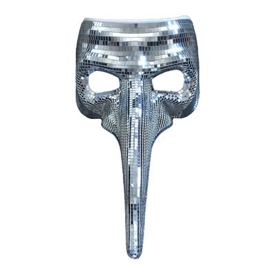 Mirrors Face Mask Gothic Long Nose Beak Mask Mysterious Cosplay Jewelry Accessory for Halloween and Costume Parties