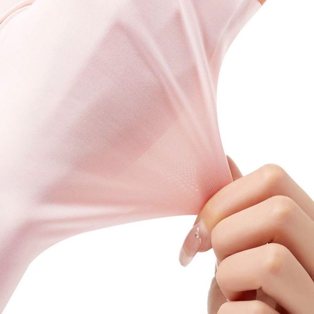 Thin Sun Protection Gloves Pure Color Anti-uv Fingerless Gloves Fashion Sunscreen Mittens  Summer