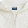 Polo Ralph Lauren Sweater FW24 Solid Color Cable Knit Hooded Zip Long Sleeve Knit Top Kids Sweaters Warm-White CWPOSWEG6820470-100