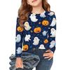 Girls Long Sleeve T Shirts Kids Fall Tops Crewneck Halloween Printed Basic Tees 3-9Y