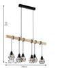 Black Wooden Art Pendant Lamp with 3 or 6 Heads for Restaurant, Coffee Shop, and Bar Counter