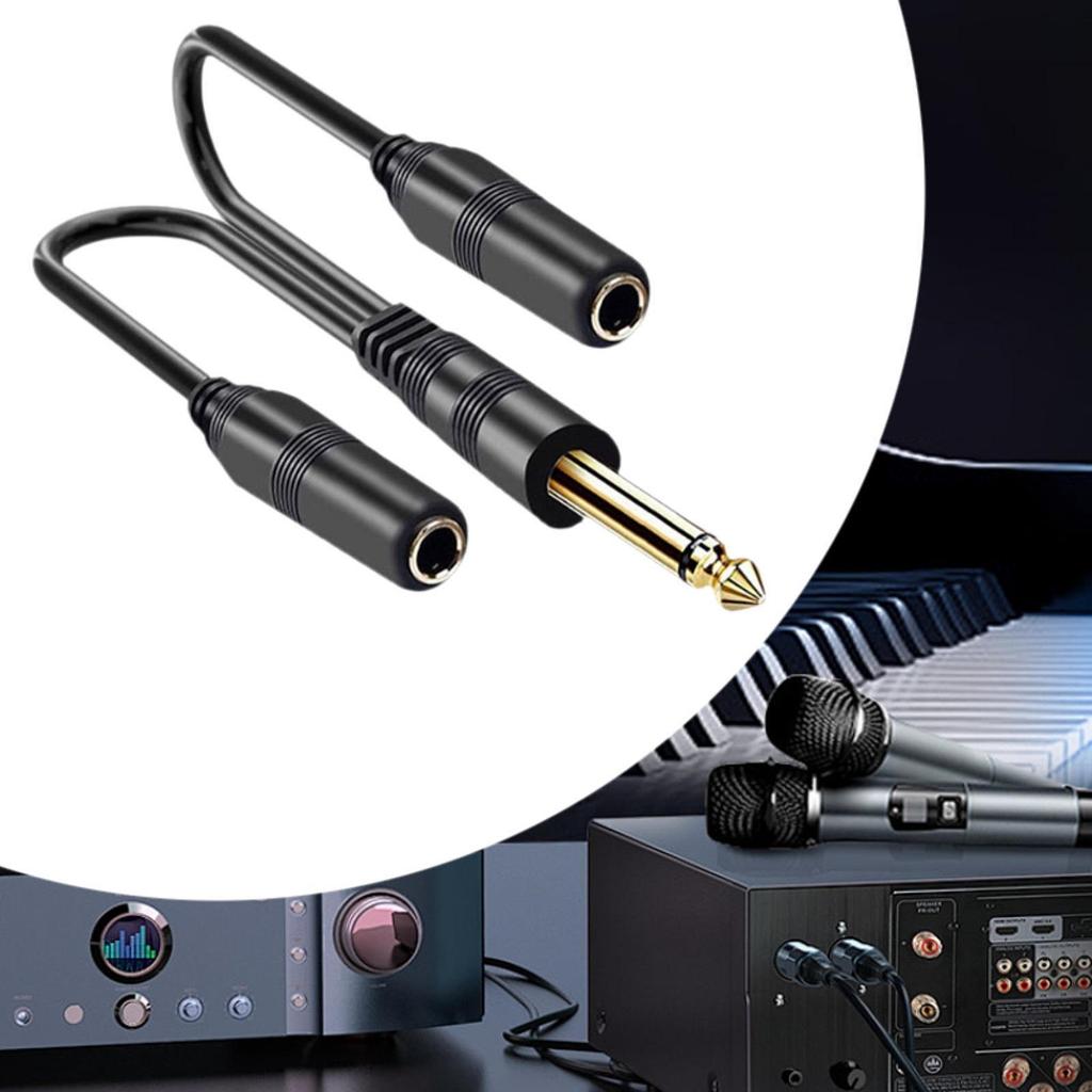 6.35mm Y Splitters Cable ,Male To 2 Female Adapter Speaker Cable, Jack Connector for Studio