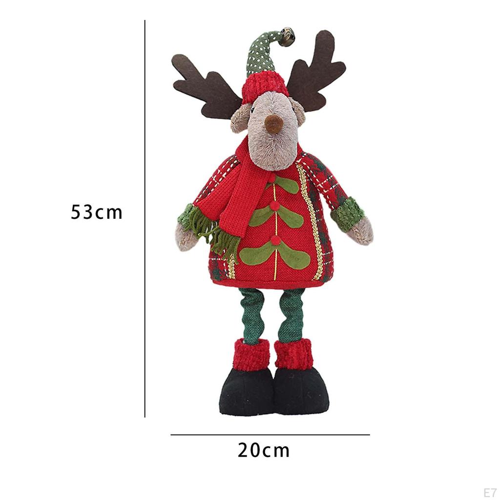 Figura de Natal Pernas Longas Boneca de Pelúcia Papai Noel em Pé Decoração para Quarto de Natal