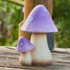 Mushroom Ornament, Fairy Gardening Figurine, Ideal for Garden & Indoor Decor, Durable & Waterproof Resin (Purple 20H)