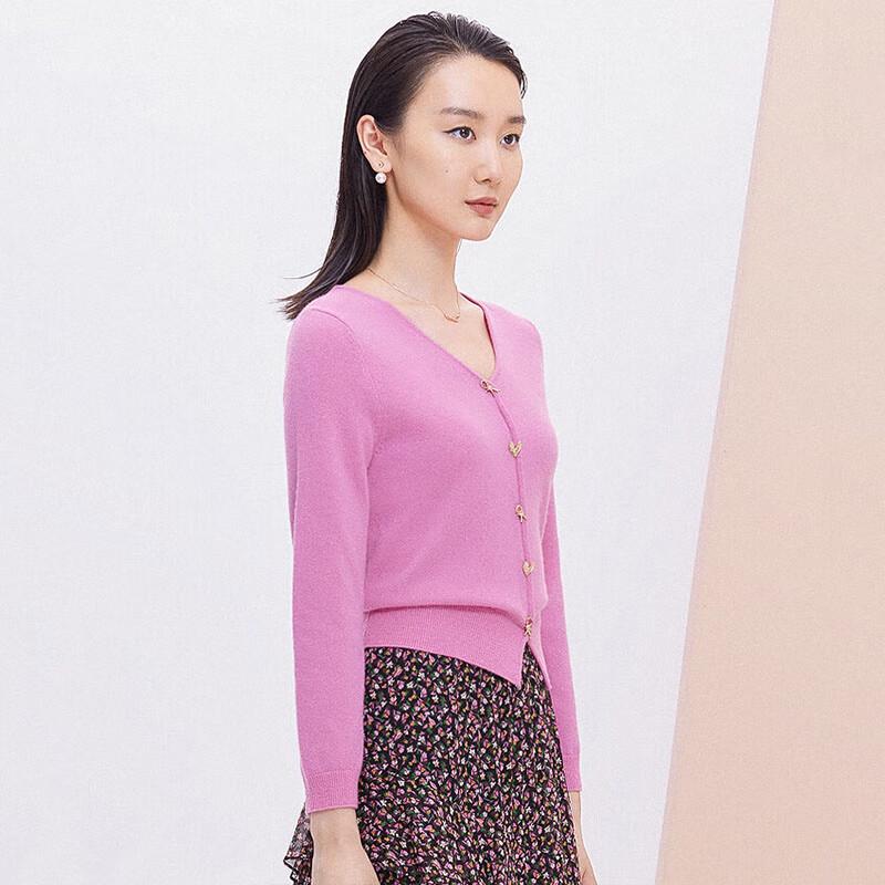 JESSIE Women's Elegant V-Neck Knit Sweater with Buckle Detail