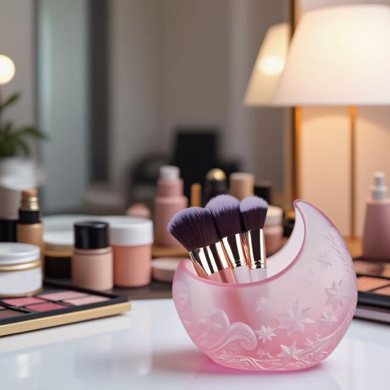 Moon Silicone Mold DIY Handmade Makeup Brush Jewelry Pen Potted Plants Decorative Container Candle Cup Mold Gypsum Cement Epoxy Resin Casting Mold