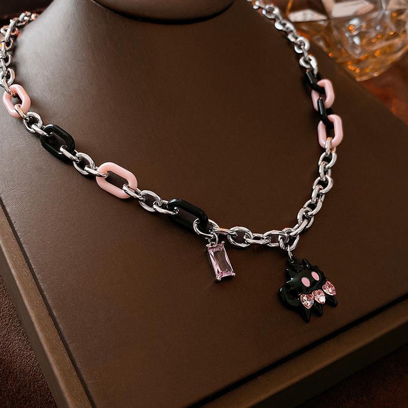 Dopamine Acrylic Cartoon Kitten Hip-Hop Necklace