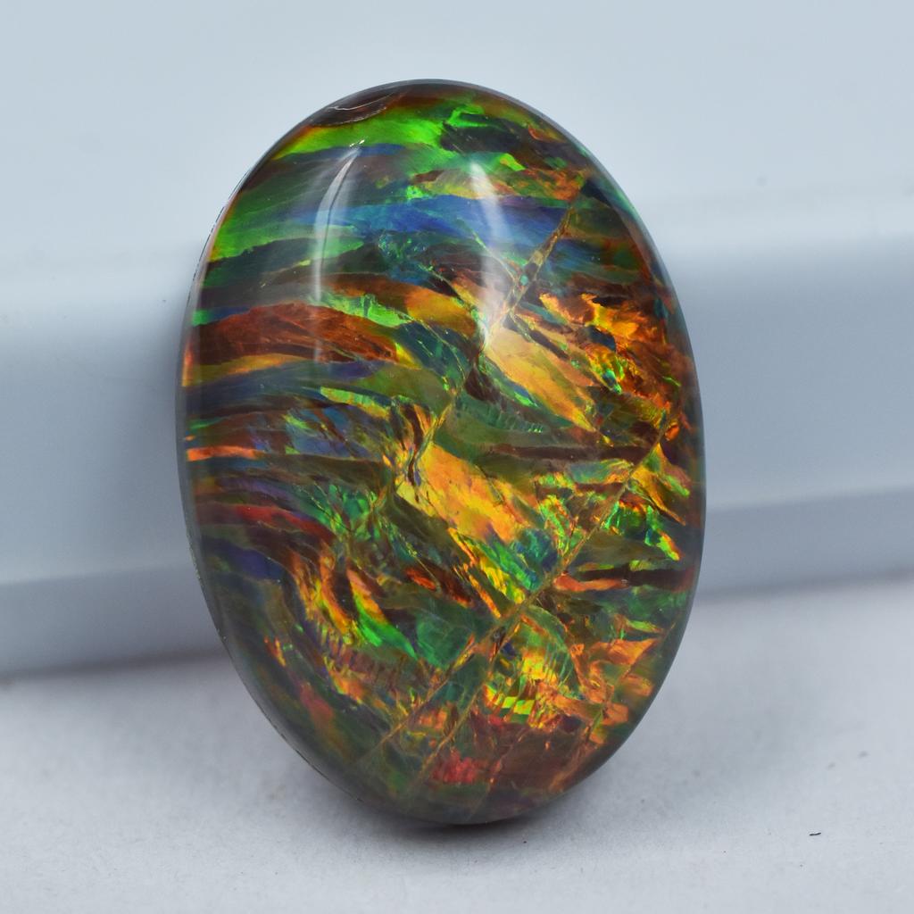 Lab-Created Boulder Opal Multi-Color 8.50 Ct Oval Cut Loose Gemstone -W