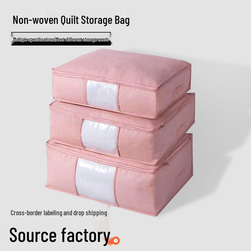 Transparent, Dustproof, and Moisture-Proof Clothing Storage Bag for Quilts and Travel - Non-Woven Fabric Organizer