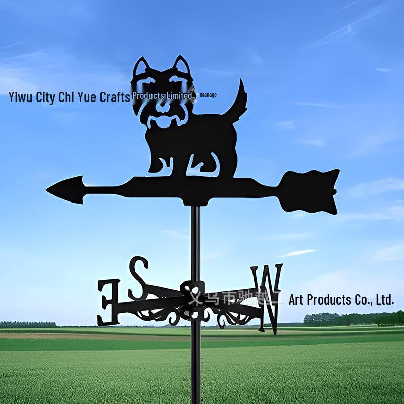 Weather Vane Ornament: Outdoor Wrought Iron Spray-Painted Roof Decoration Metal Craft