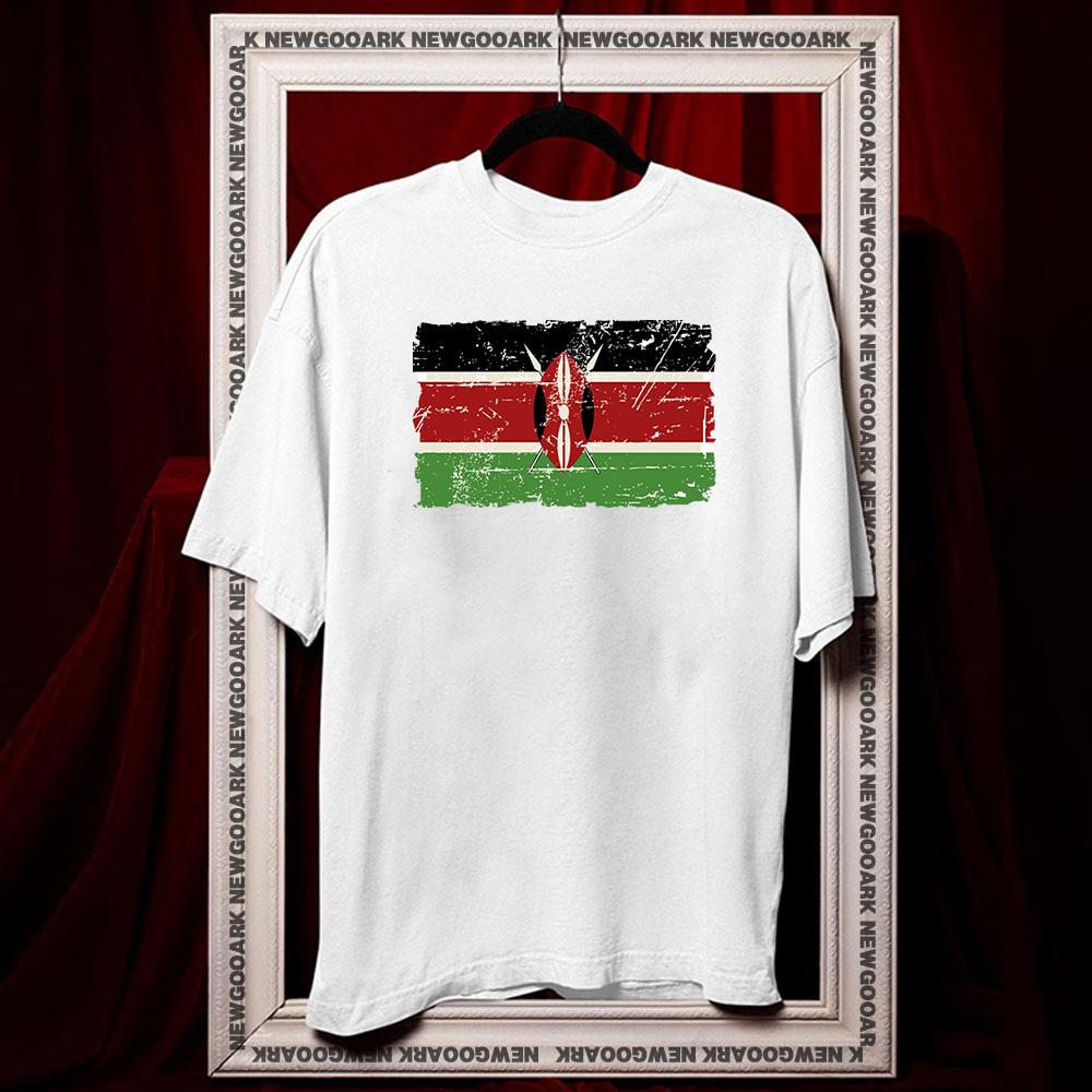 Kenya Flag Vintage Look Shirt Women Unisex Casual Cotton Printed T Shirts Adult Fashion Ropa Hombre Breathable Shortsleev