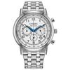 Men's Eco-Drive Dress Classic Watch CA4630-53A Silver Tone Stainless Steel Bracelet White Dial Chronograph