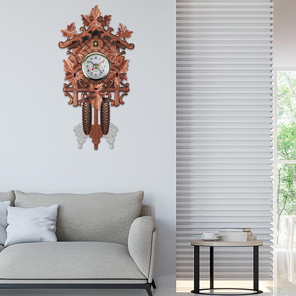 Zegar Ścienny Kukułka Zegar z Kurantem Budzik Zegar Retro Drewniany Zegar do Salonu Zegar Kukułka Budzik Zegar Ścienny Dekoracje L3