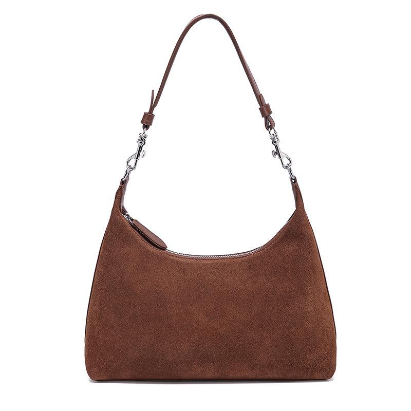 Large Capacity Tote Bag Women's Leather New Matte Cowhide Shoulder Bag Simple Commuter Armpit Bag